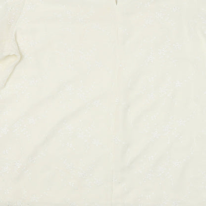 Wardrobe Womens White Floral  Basic Blouse Size 12