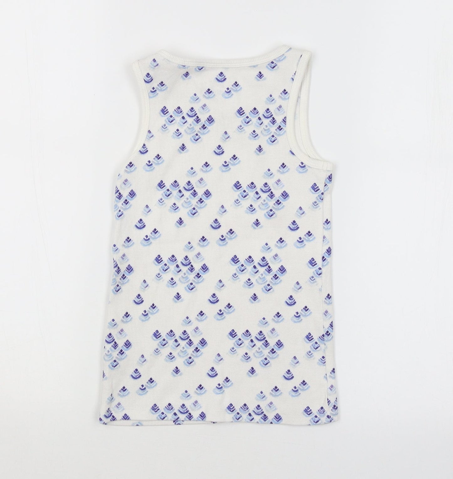 NEXT Girls White Argyle/Diamond  Basic Tank Size 6 Years