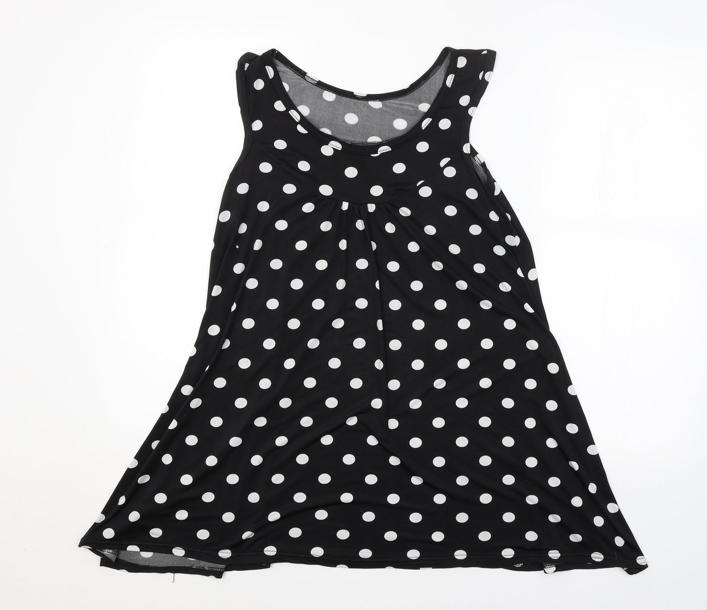 Preworn Womens Black Polka Dot  Basic Tank Size 12