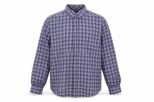 F&F Mens Blue Plaid   Button-Up Size L