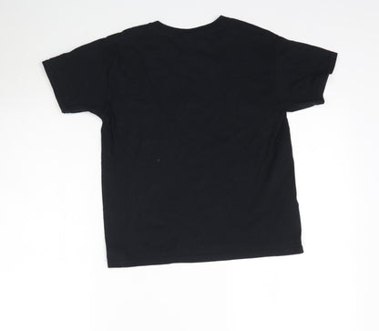 Preloved Gildan Boys Black   Basic T-Shirt Size S  - Temple Martial Arts - Back