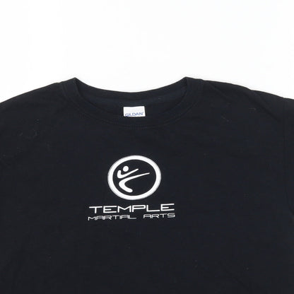 Preloved Gildan Boys Black   Basic T-Shirt Size S  - Temple Martial Arts - Detail