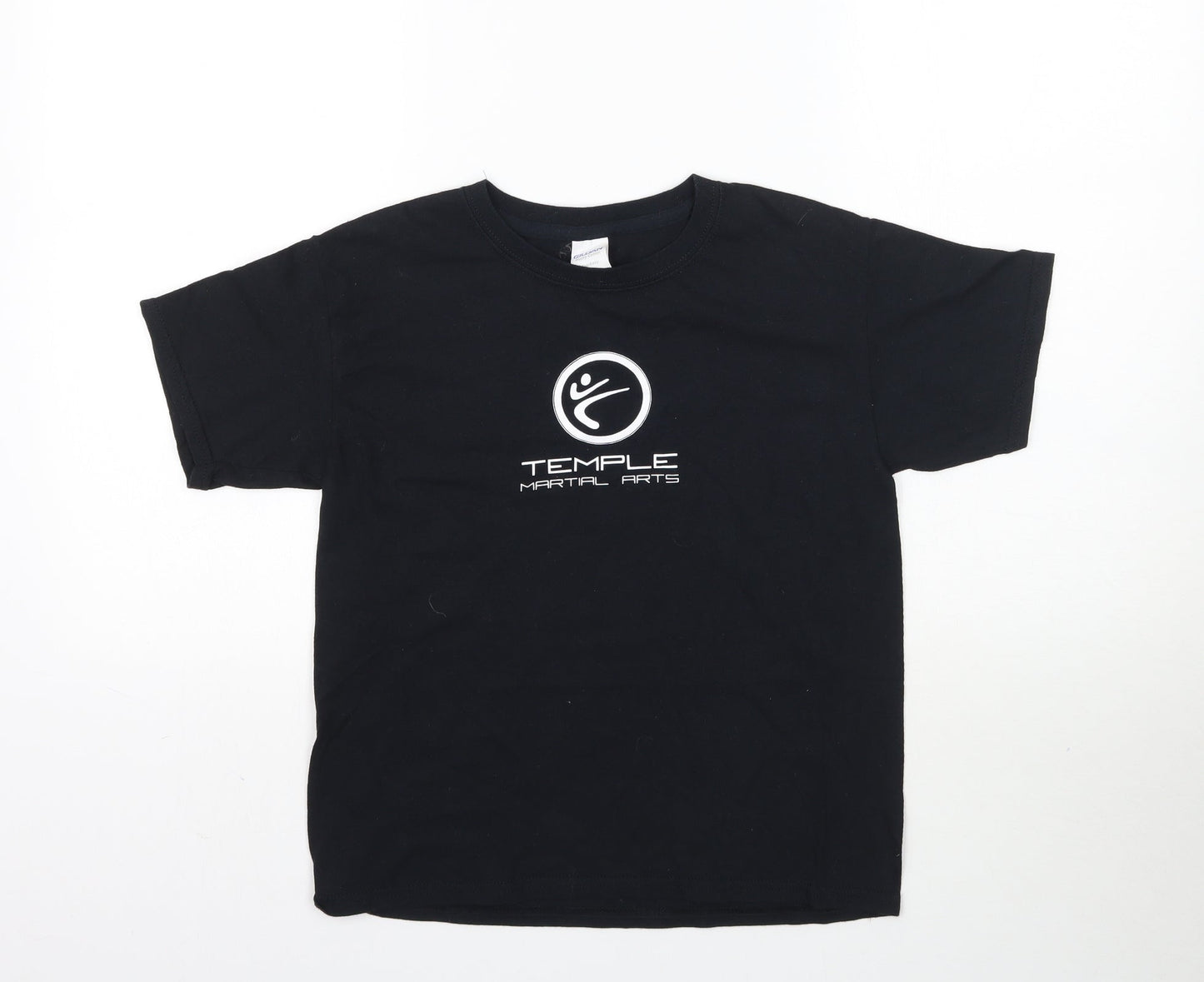 Gildan Boys Black   Basic T-Shirt Size S  - Temple Martial Arts