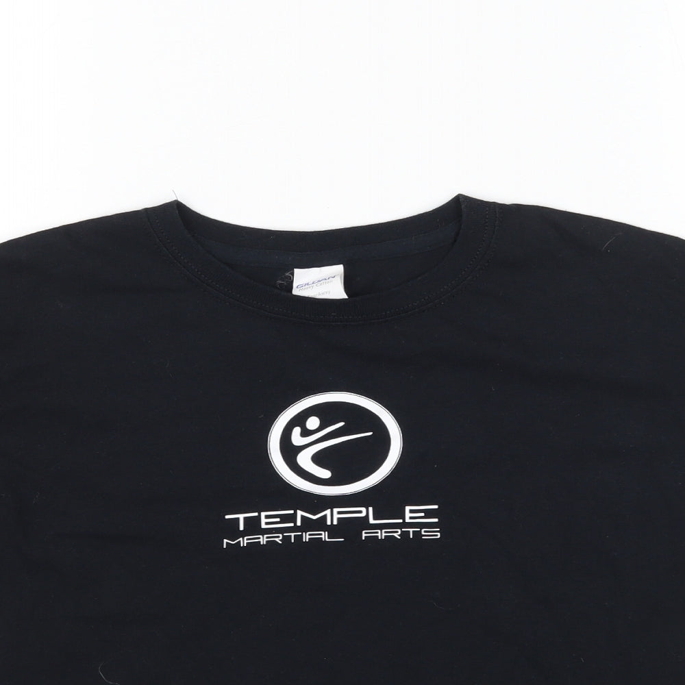 Gildan Boys Black   Basic T-Shirt Size S  - Temple Martial Arts