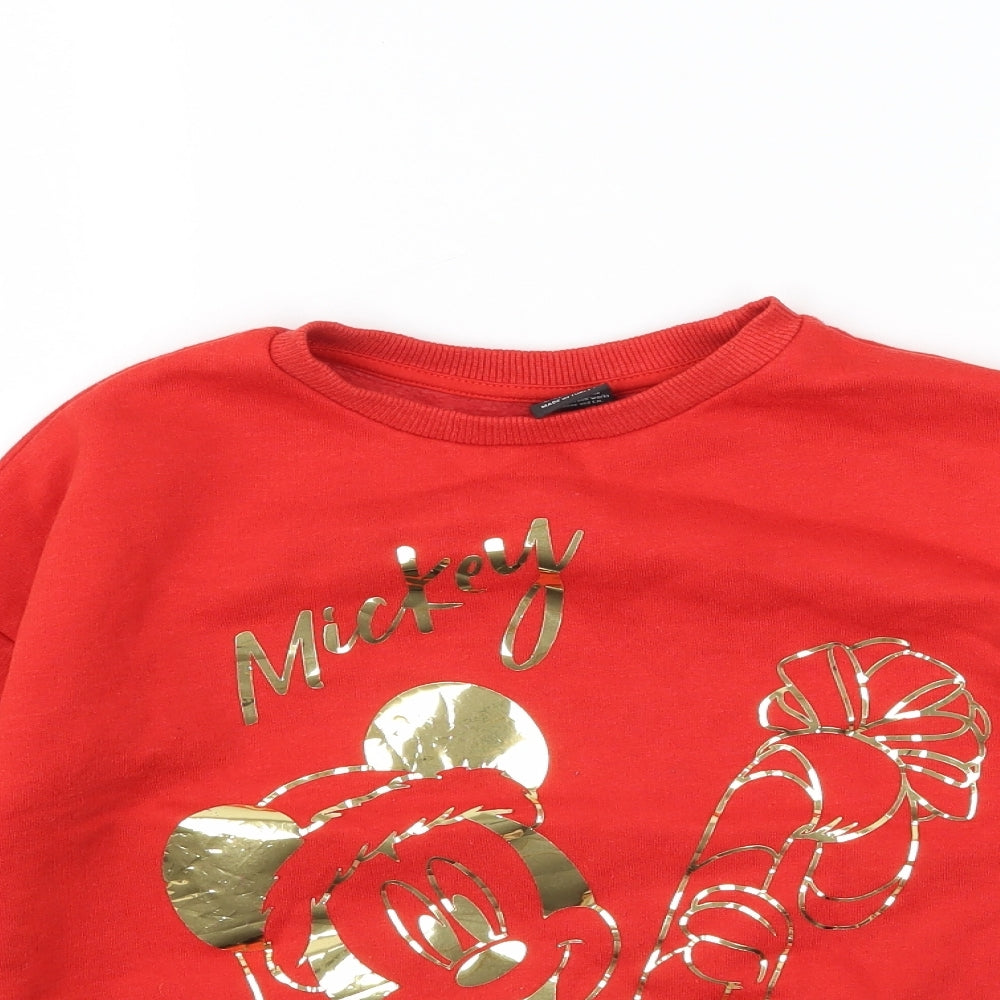 Disney Girls Red   Pullover Sweatshirt Size 9-10 Years  - Mickey Mouse
