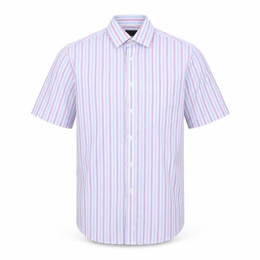 Marks & Spencer Mens Purple Striped   Button-Up Size 14.5