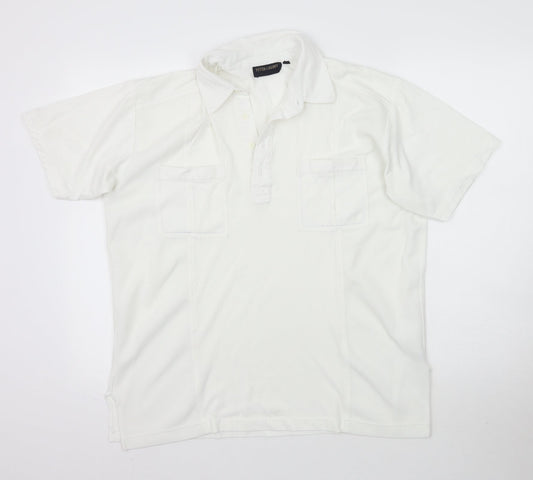 Peter Gribby Mens White    Polo Size L