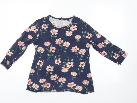 Dorothy Perkins Womens Blue Floral  Basic Blouse Size 14