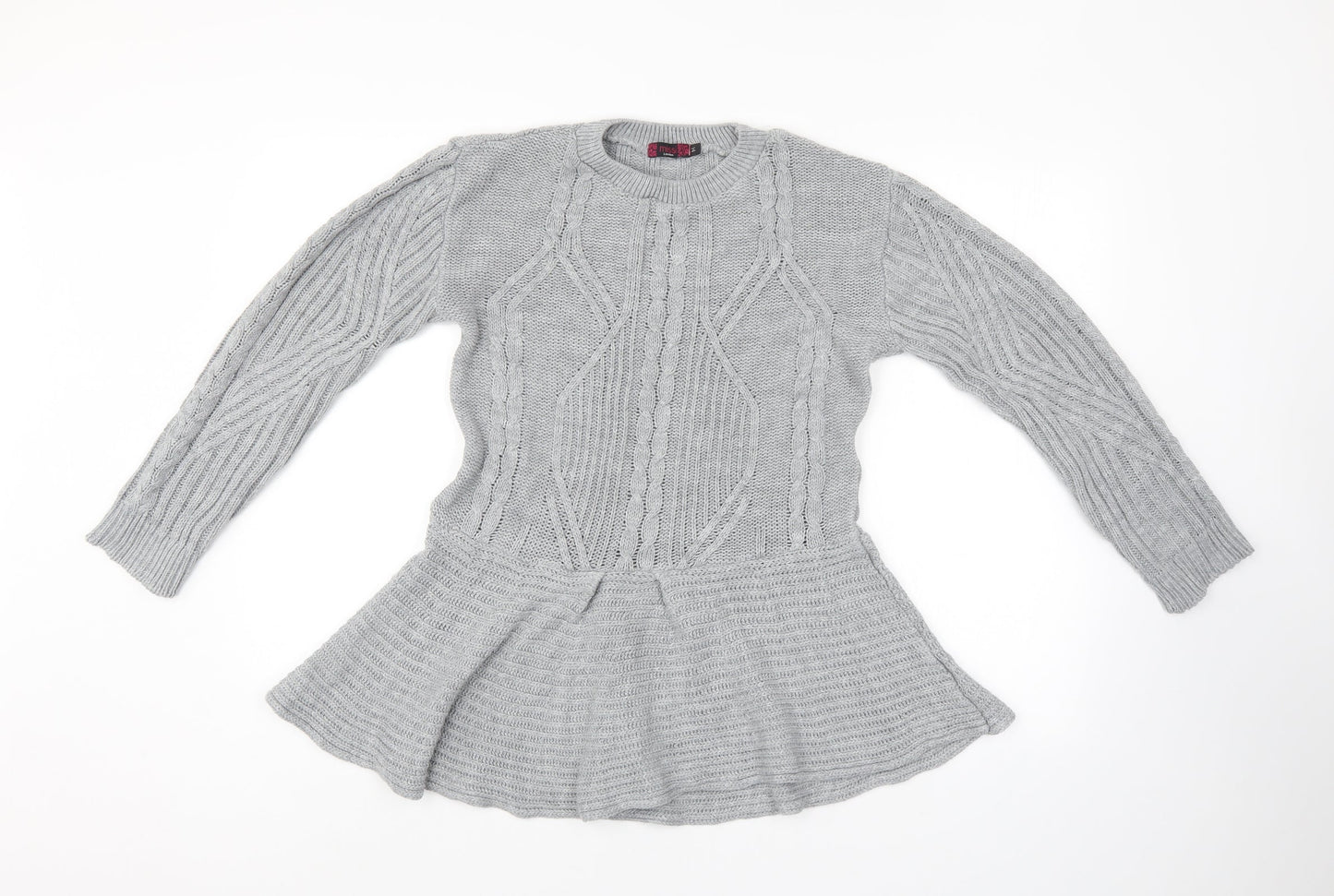 Missi Womens Grey   Tunic Jumper Size M