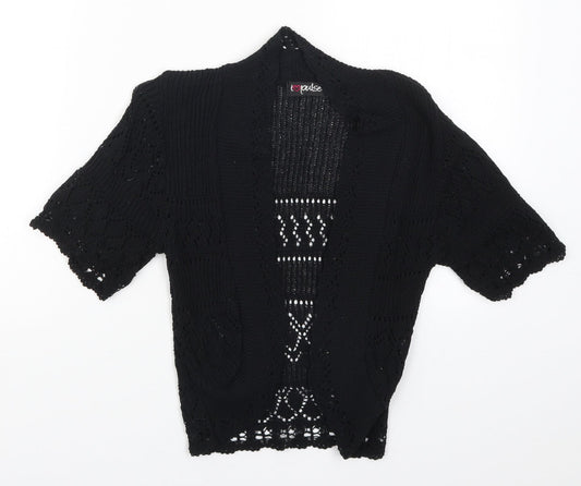 I Love Pulse Womens Black  Knit Cape Jumper Size S