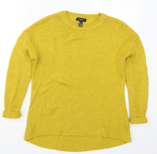 New Look Womens Yellow  Knit Pullover Jumper Size S