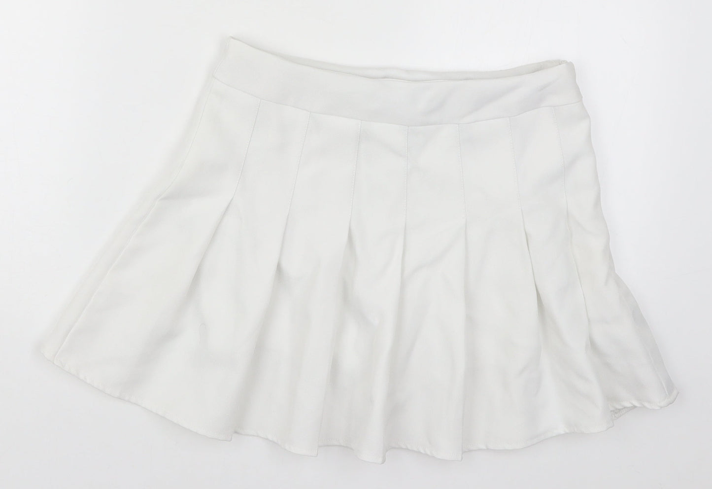 Fashion & Style Womens White   Pleated Skirt Size M