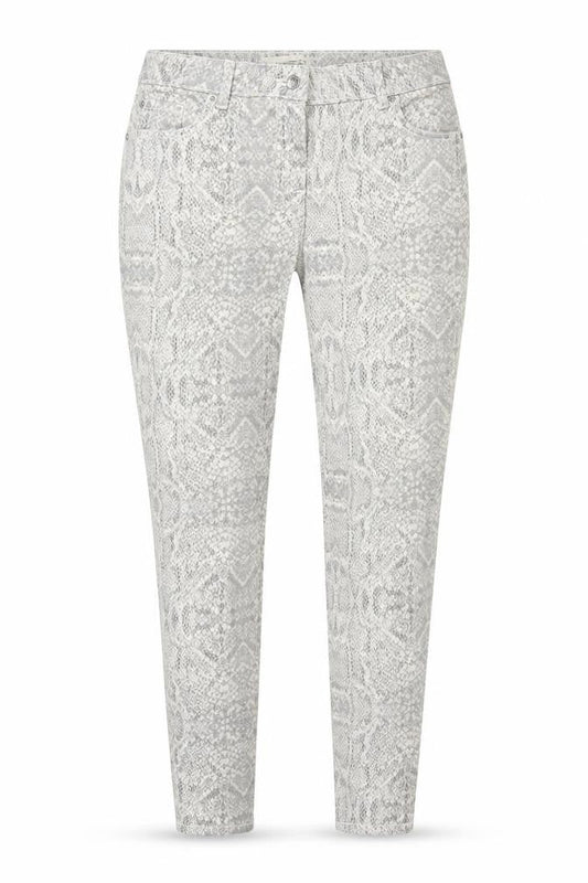 M-17 Womens Grey Animal Print Denim Skinny Jeans Size 14 L28 in