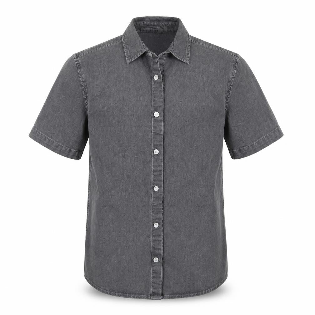 Topman Mens Grey  Denim  Button-Up Size S
