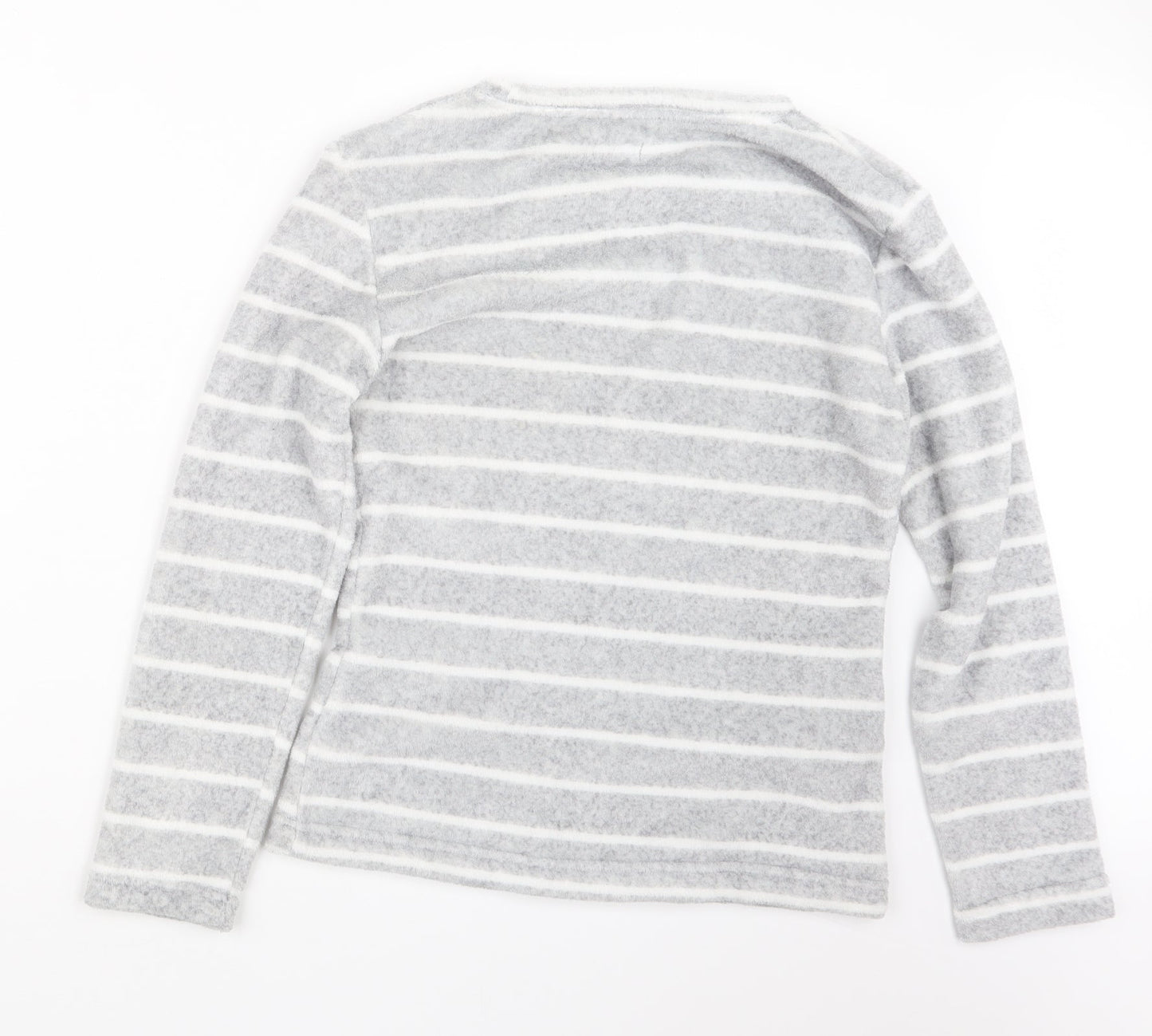 F&F Womens Grey Striped  Top Pyjama Top Size 8