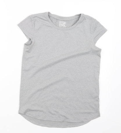 Additional front view of 32 Degrees girls’ grey basic t-shirt, size 9-10, years