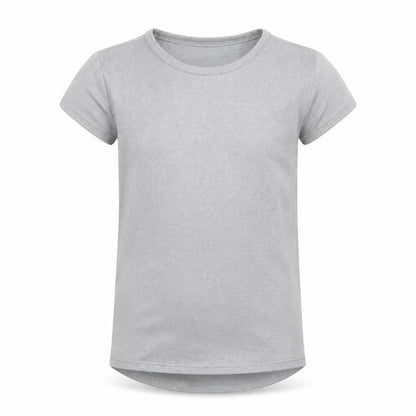 Front view of 32 Degrees girls’ grey basic t-shirt, size 9-10, years