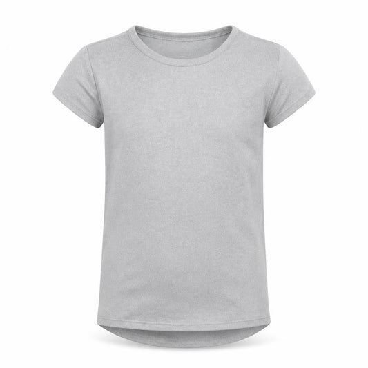 Front view of 32 Degrees girls’ grey basic t-shirt, size 9-10, years