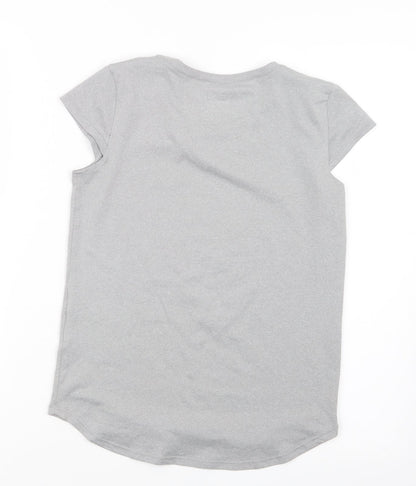 Back view of 32 Degrees girls’ grey basic t-shirt, size 9-10, years