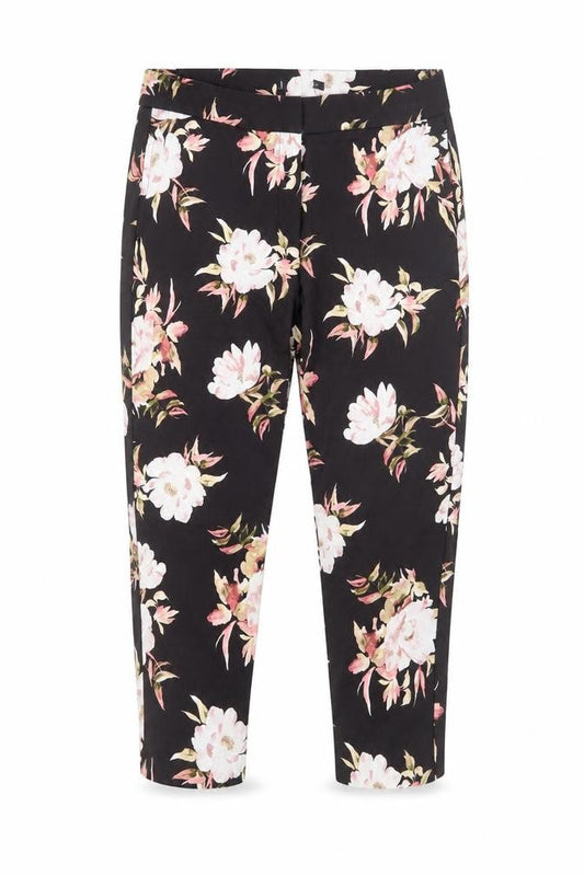 Preworn Womens Black Floral  Trousers  Size 36 in L24 in