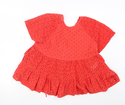 Additional front view of ASOS women’s red basic blouse, size UK 8