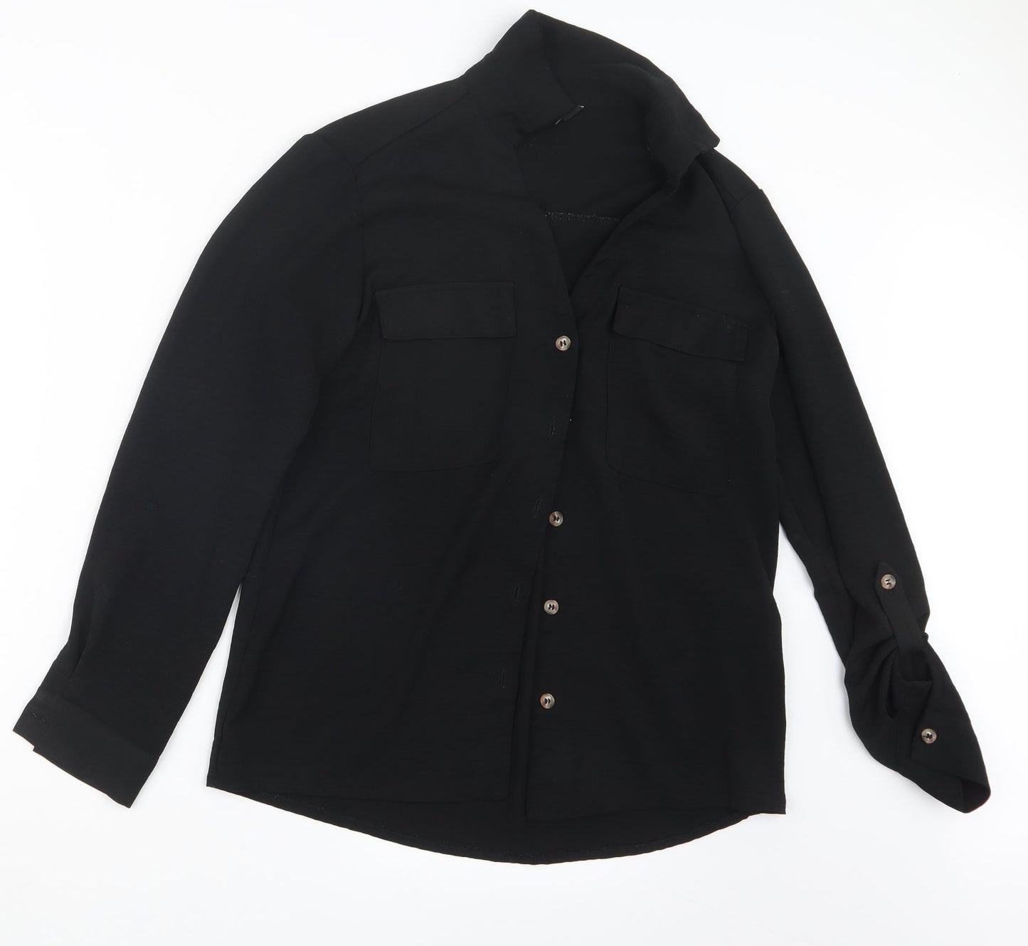 New Look Womens Black   Basic Button-Up Size 8
