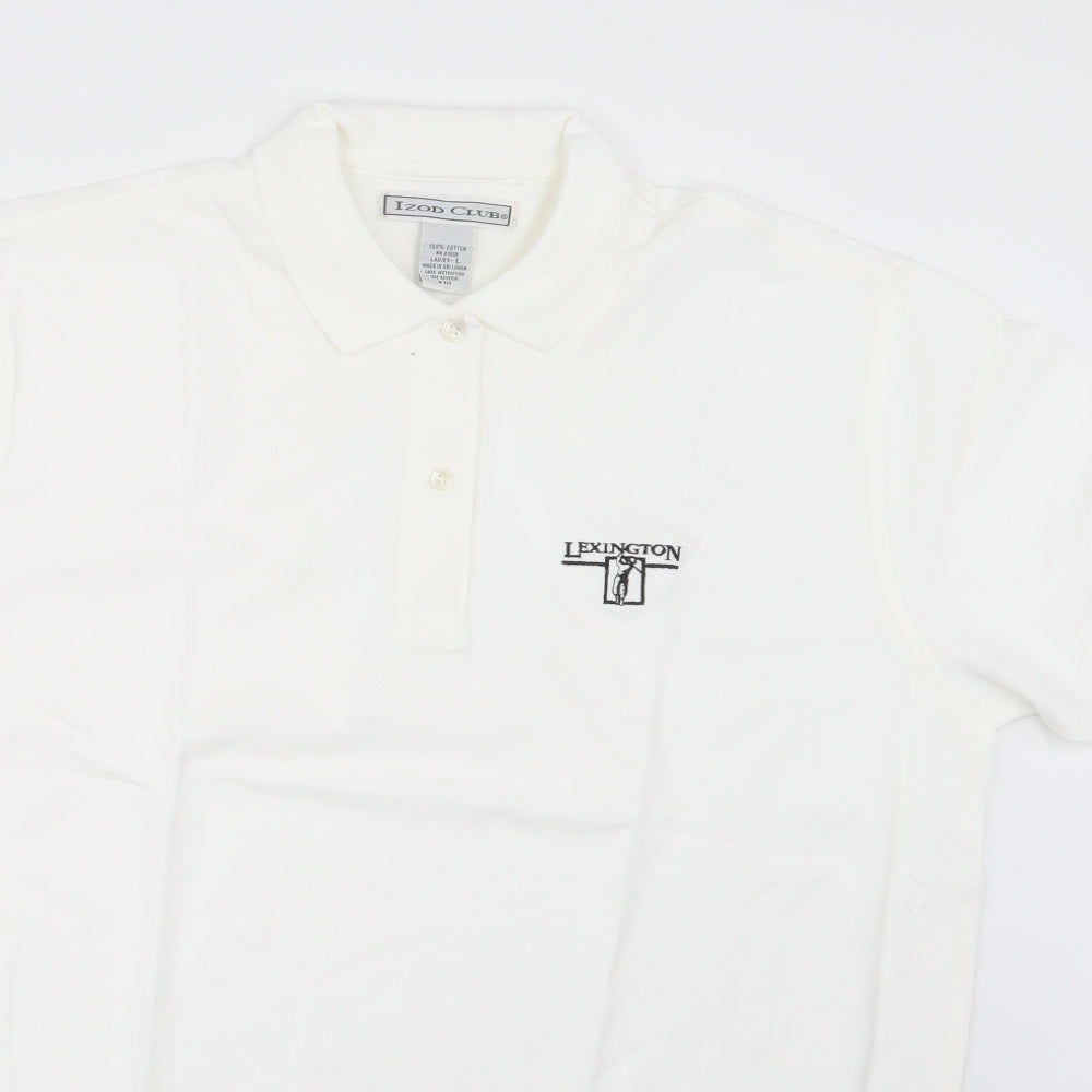 Izod Club Womens White   Basic Polo Size L