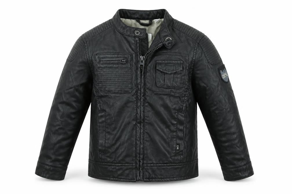 okaidi Boys Black   Motorcycle Jacket Jacket Size 3 Years