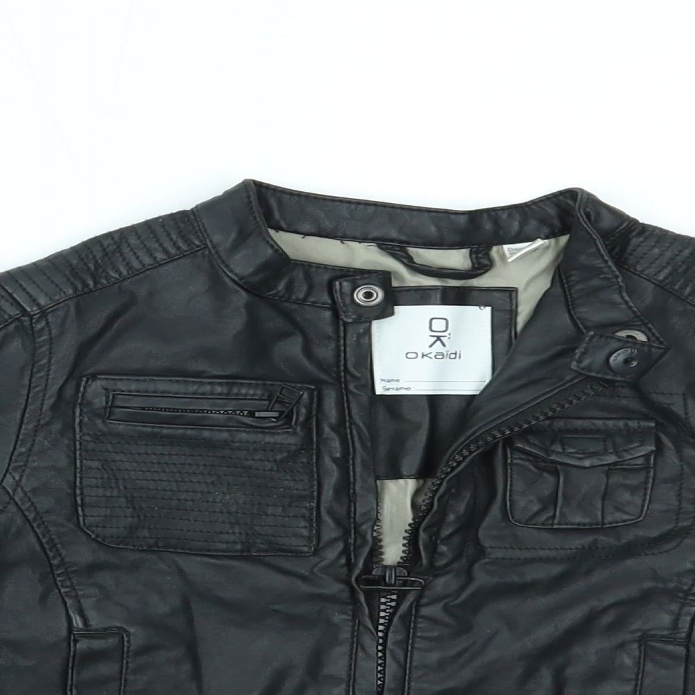 okaidi Boys Black   Motorcycle Jacket Jacket Size 3 Years