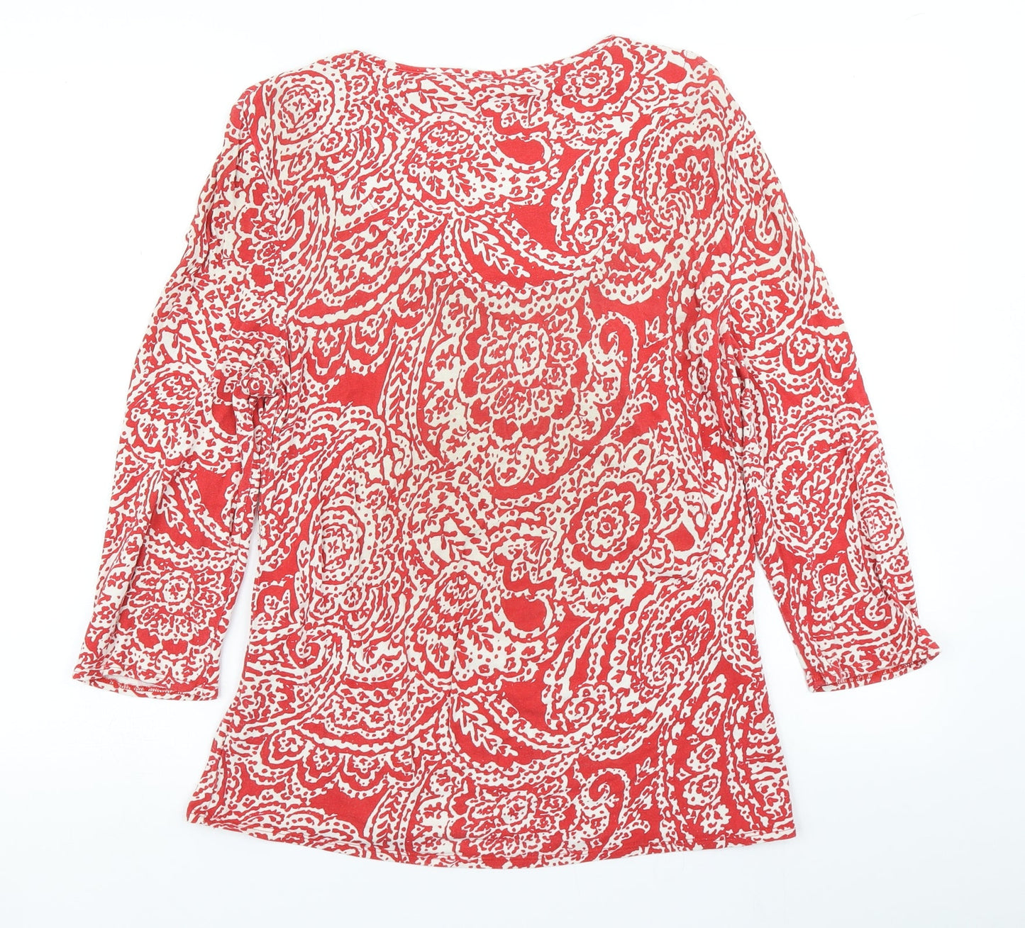 Classic Womens Red Floral  Basic T-Shirt Size 12