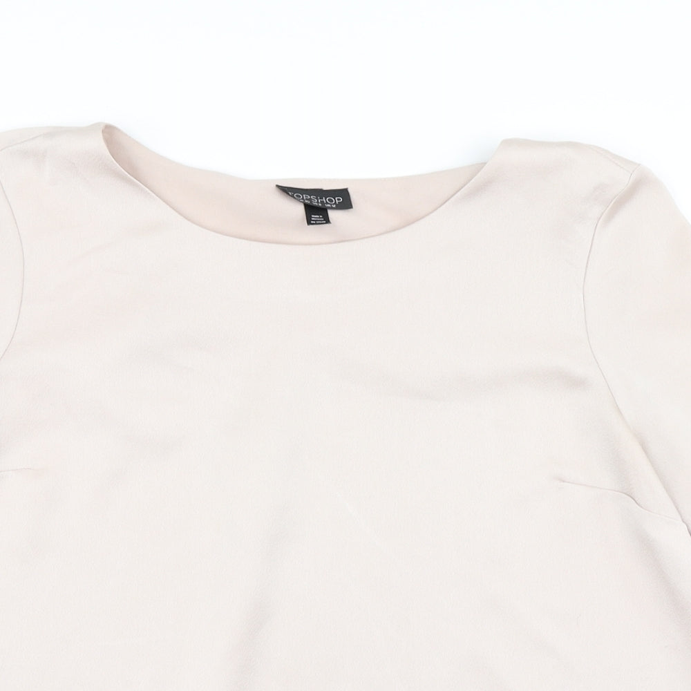 Topshop Womens Ivory   Basic Blouse Size 12  - Open back