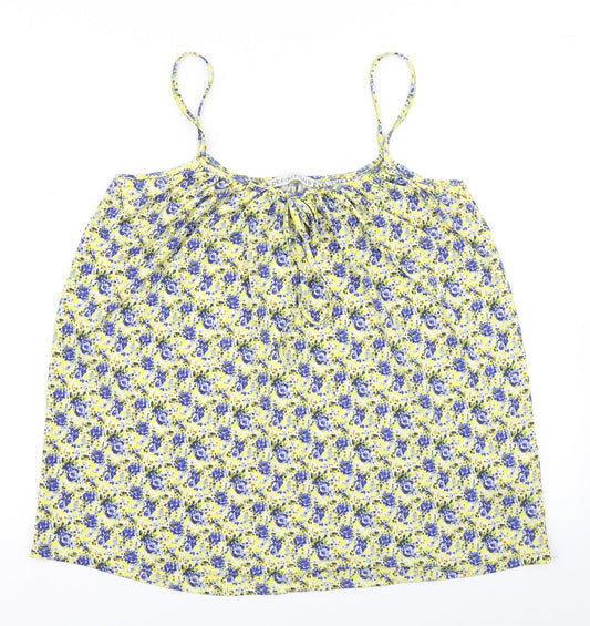 Preloved Definitions Womens Yellow Floral  Camisole Blouse Size 14 - Front