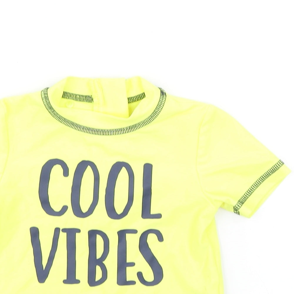 Primark Boys Yellow   Basic T-Shirt Size 9-12 Months  - Swim Tee