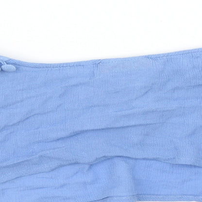 River Island Womens Blue   Cropped T-Shirt Size M  - Cold shoulder