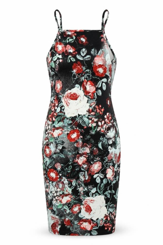 Glamorous Womens Black Floral  Bodycon  Size 8