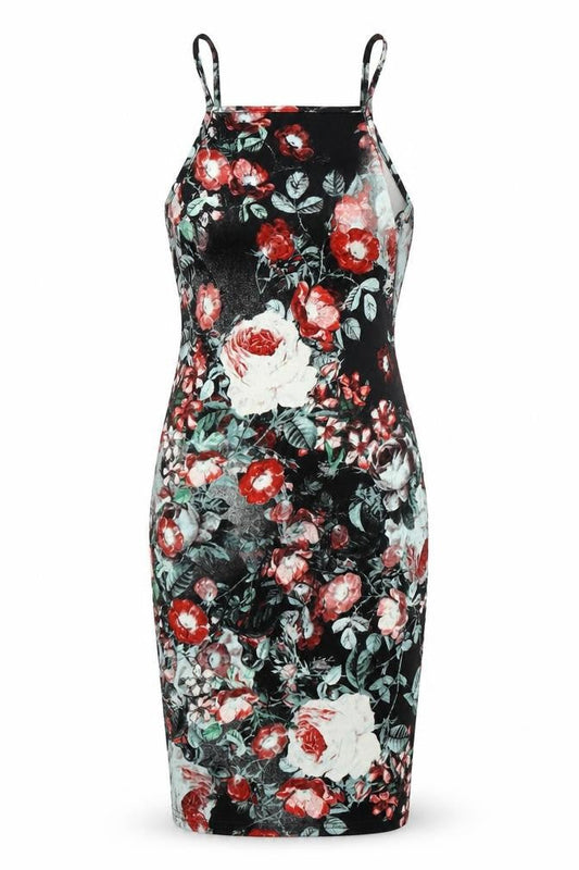 Glamorous Womens Black Floral  Bodycon  Size 8