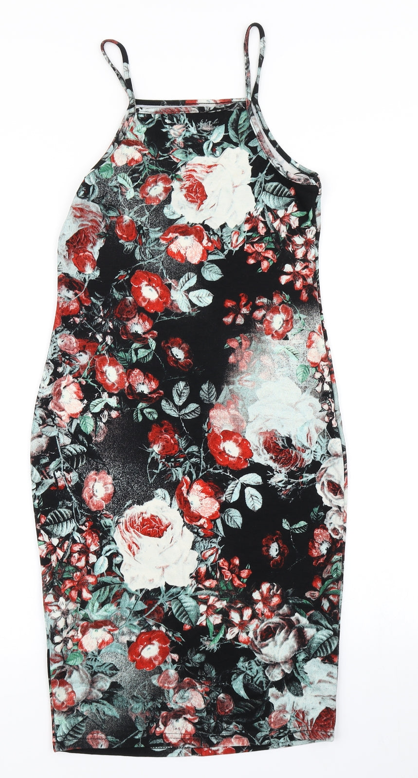 Glamorous Womens Black Floral  Bodycon  Size 8