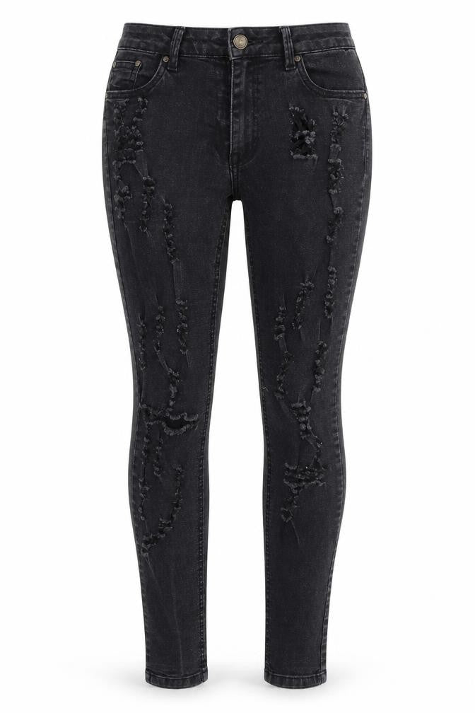 LJ Collection Womens Black  Denim Skinny Jeans Size 12 L29 in