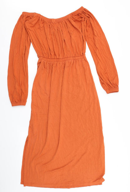 Back view of ASOS women’s brown maxi, size UK 8