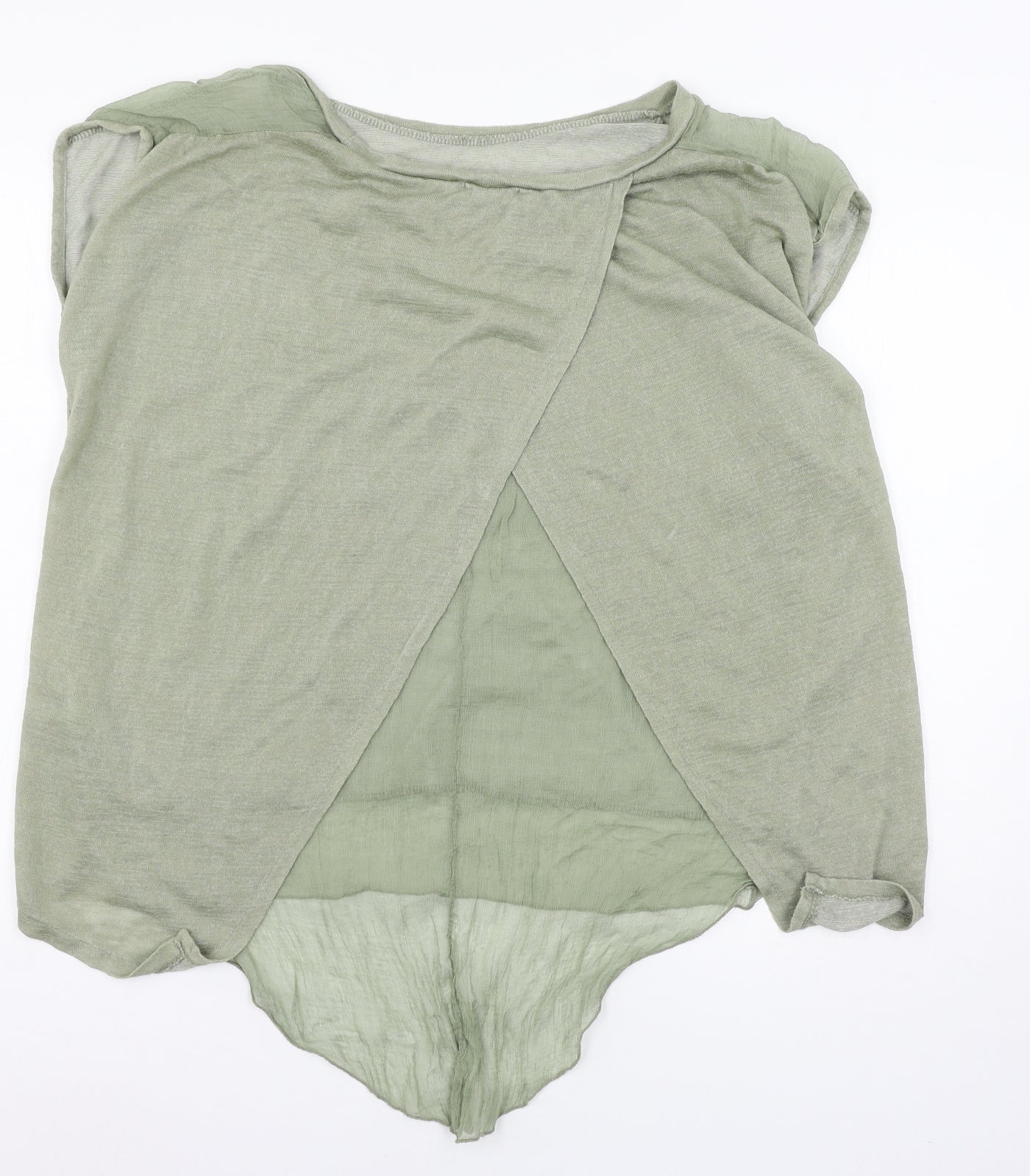 AmbrA Womens Green  Jersey Basic T-Shirt Size L