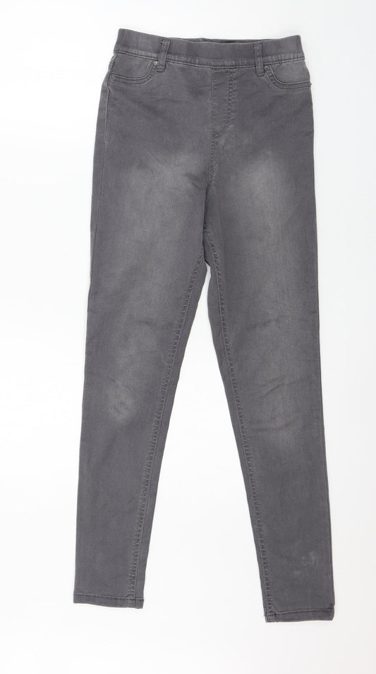 F&F Womens Grey  Denim Skinny Jeans Size 8 L28 in
