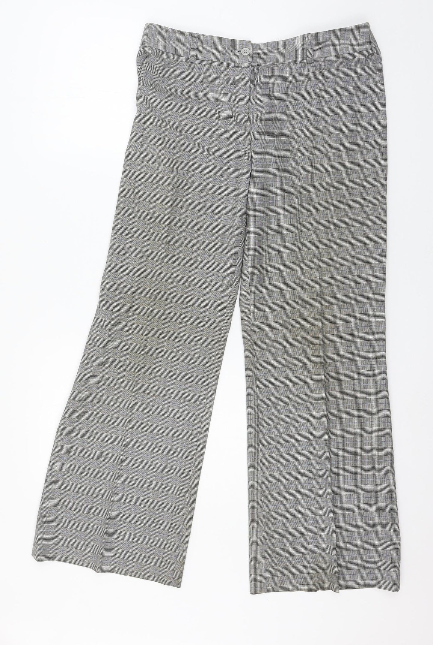 Amartanto Womens Grey Plaid  Trousers  Size 12 L29 in