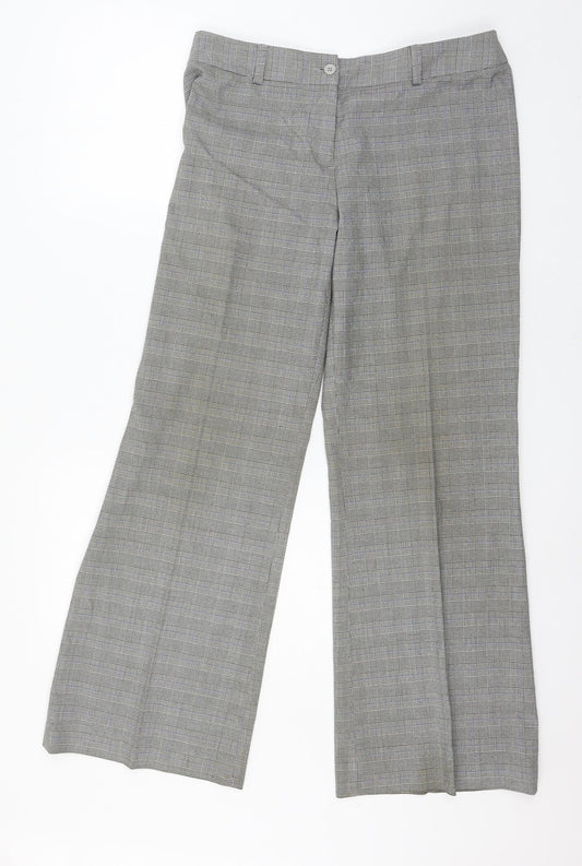 Amartanto Womens Grey Plaid  Trousers  Size 12 L29 in