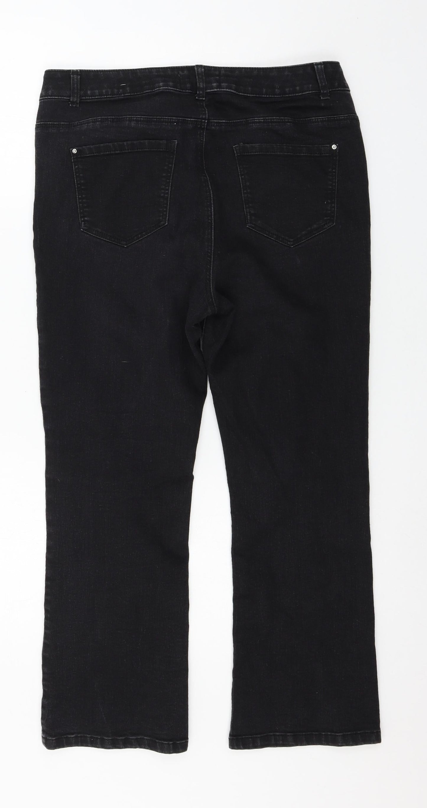 Dorothy Perkins Womens Black  Denim Straight Jeans Size 14 L24 in