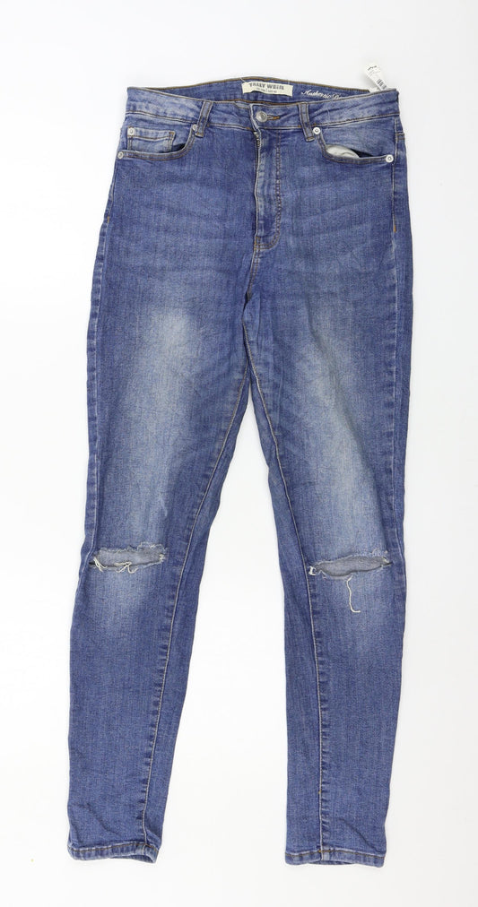 TALLY WEiJL Womens Blue  Denim Skinny Jeans Size 12 L28 in