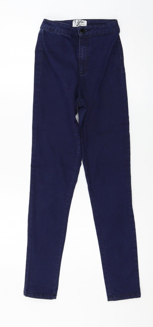 Miss Selfridge Womens Blue  Denim Skinny Jeans Size 8 L27 in