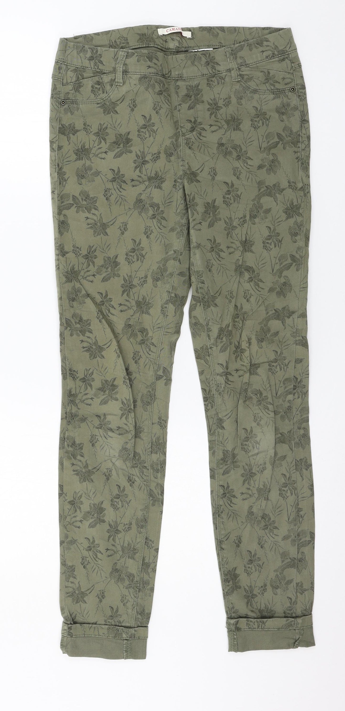 Camaieu Womens Green Floral Denim Jegging Jeans Size 30 in L28 in