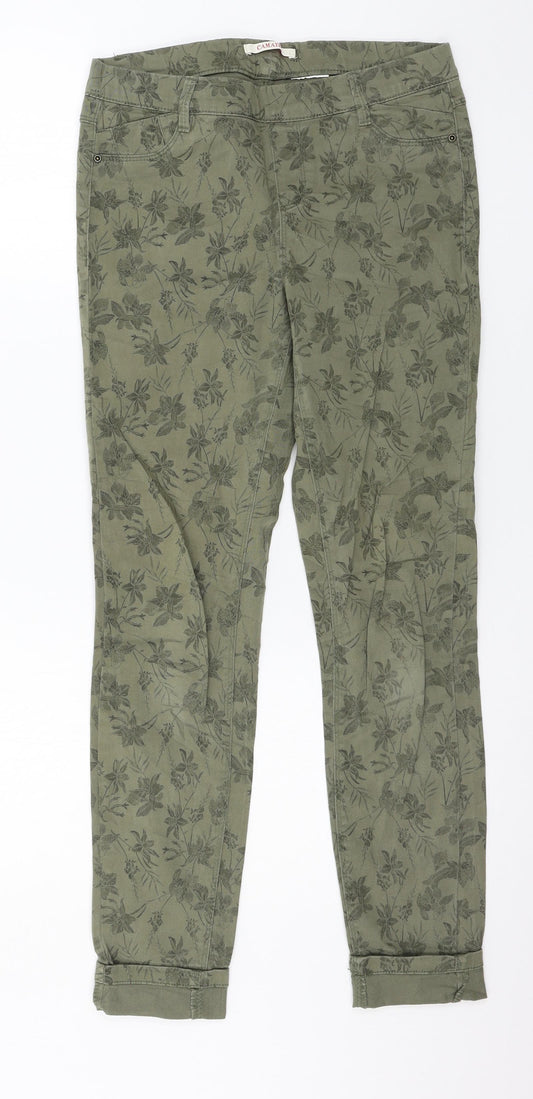 Camaieu Womens Green Floral Denim Jegging Jeans Size 30 in L28 in