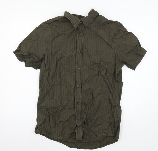 Esprit Mens Green Striped   Button-Up Size L