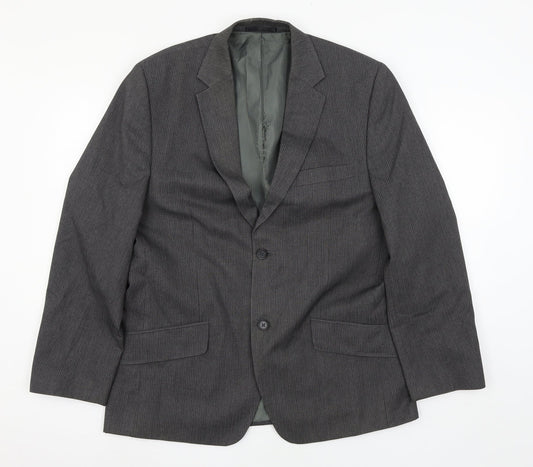 George Mens Grey Striped  Jacket Suit Jacket Size L